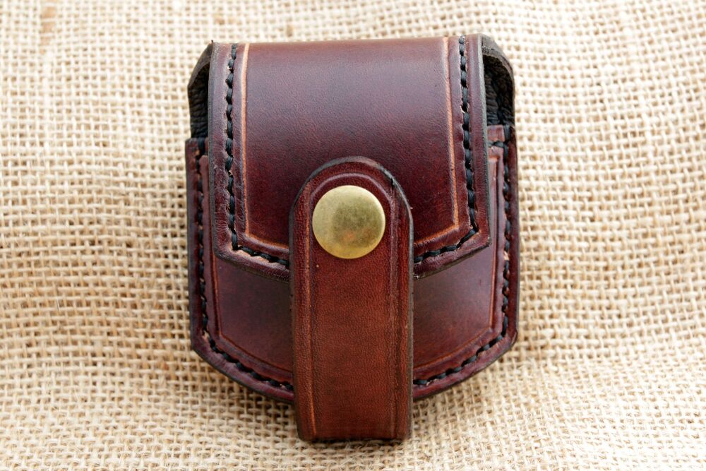 Handmade Leather Dark Brown Pocket Watch Pouch