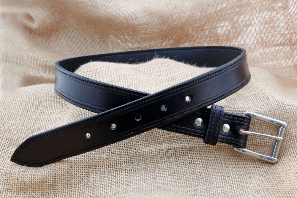 Handmade Black Leather Belt