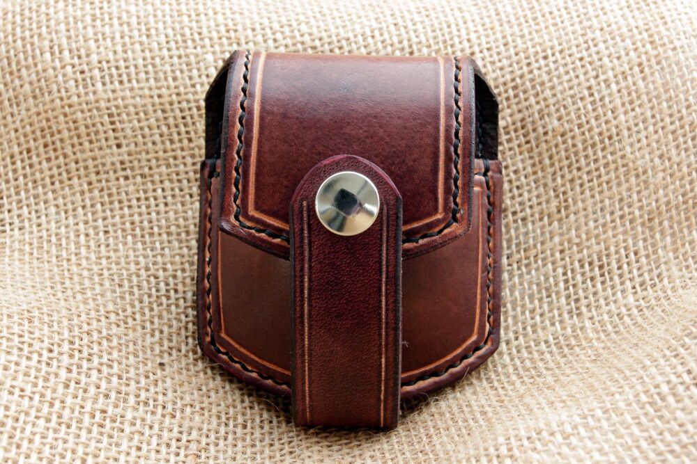 Handmade Leather Dark Brown Pocket Watch Pouch