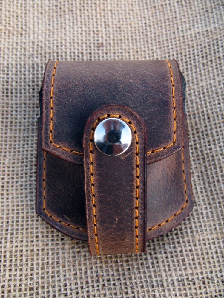 Handmade Brown Leather Pocket Watch Pouch
