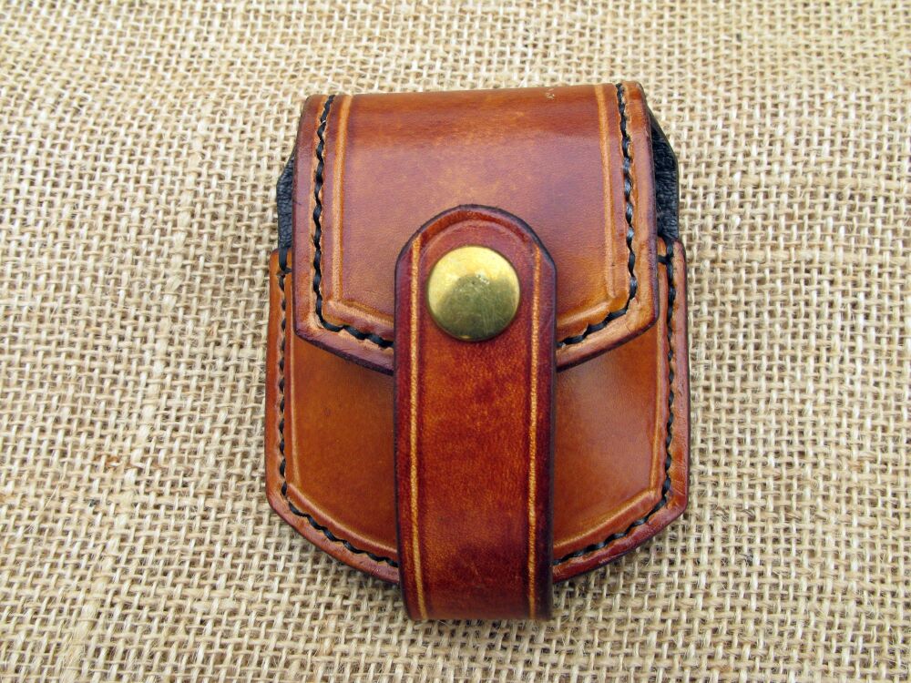 Handmade Leather Light Brown Pocket Fob Watch Pouch