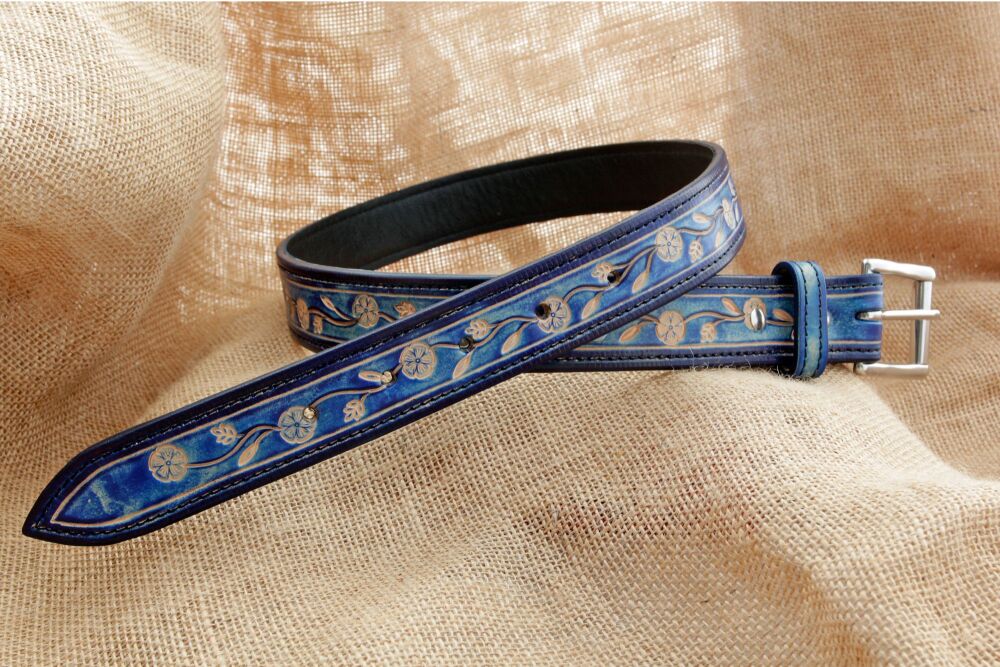 Blue sale leather belt