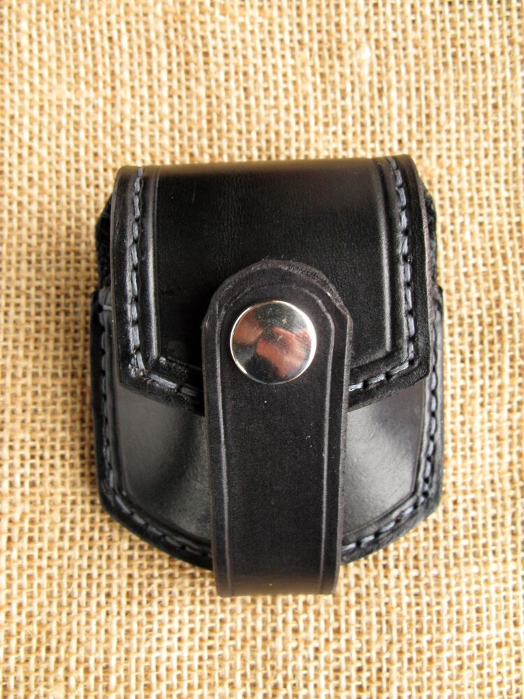 Handmade Black Leather Pocket Watch Pouch