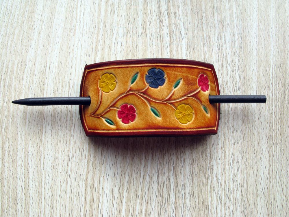 Leather Hair Barrettes