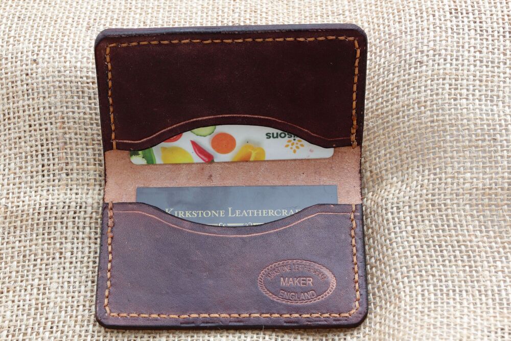 Handmade Dark Brown Leather Card Wallet