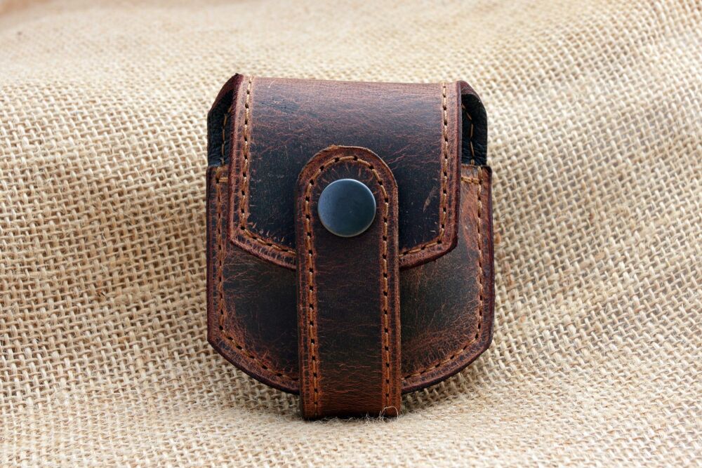 Handmade Buffalo Leather Distressed Pocket Watch Pouch