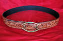 Hand Made Leather belt with mountain scenery