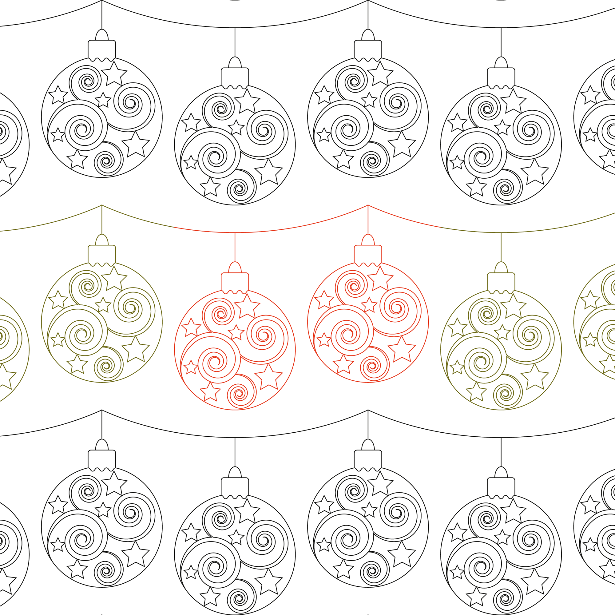 Bauble Garland Longarm Pantograph