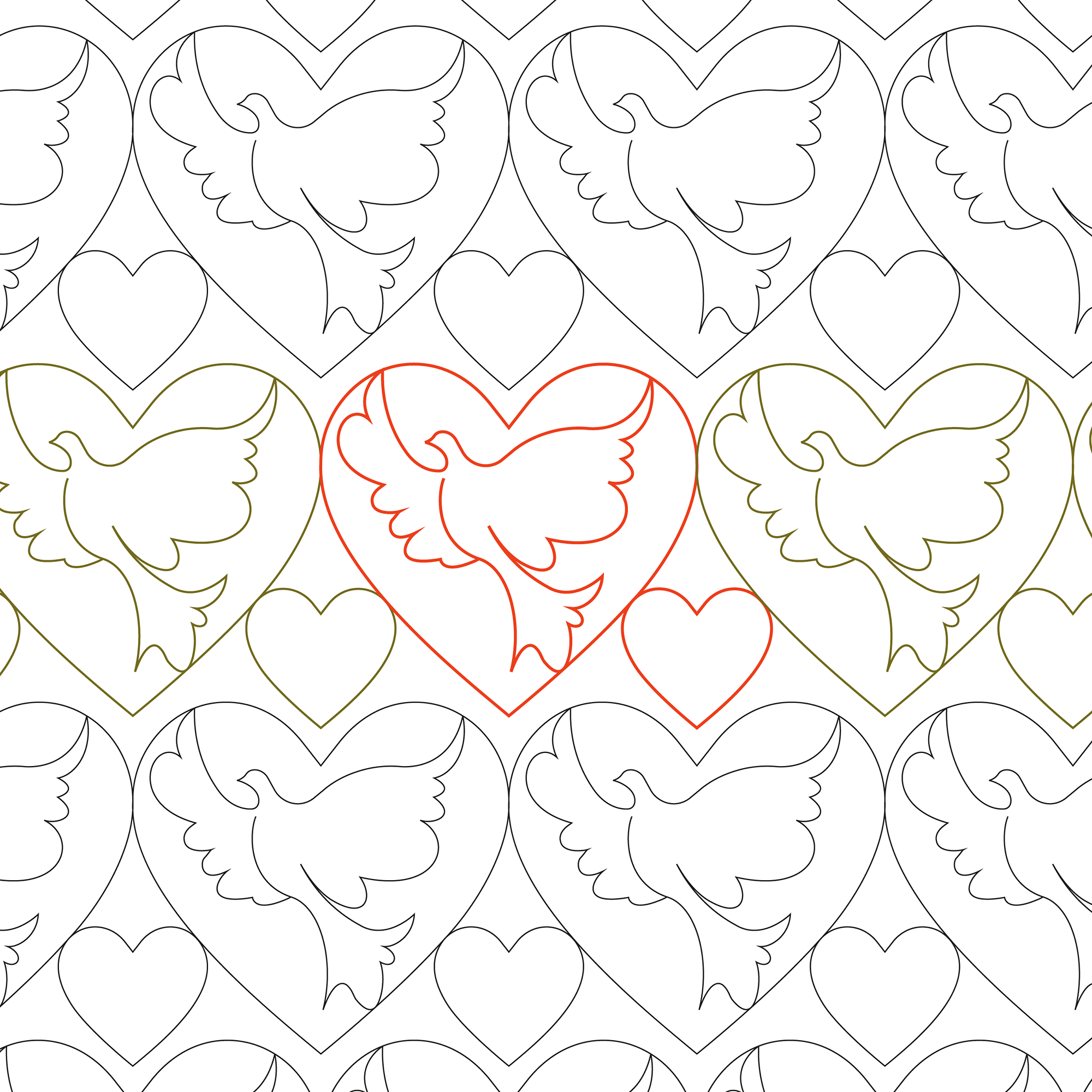 Dove in Heart Panto 2 Longarm Pantograph