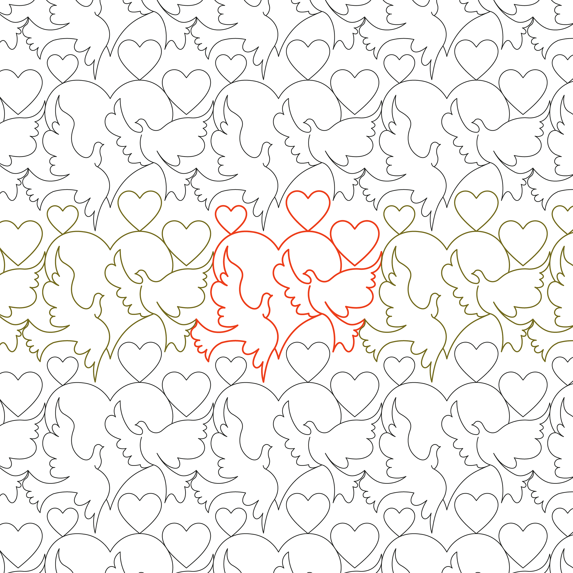 Doves and Hearts Panto Longarm Pantograph