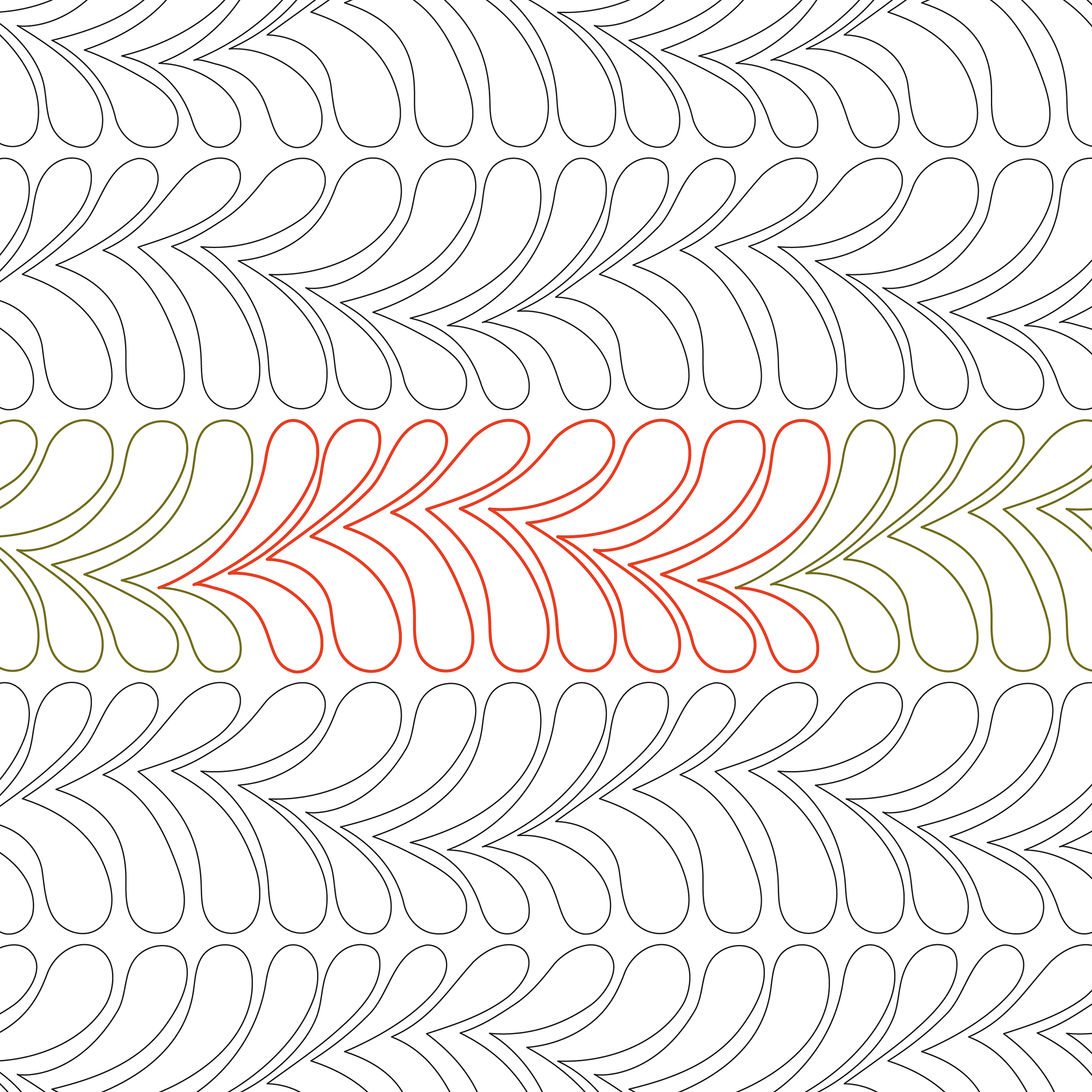 Fancy Feather Longarm Pantograph
