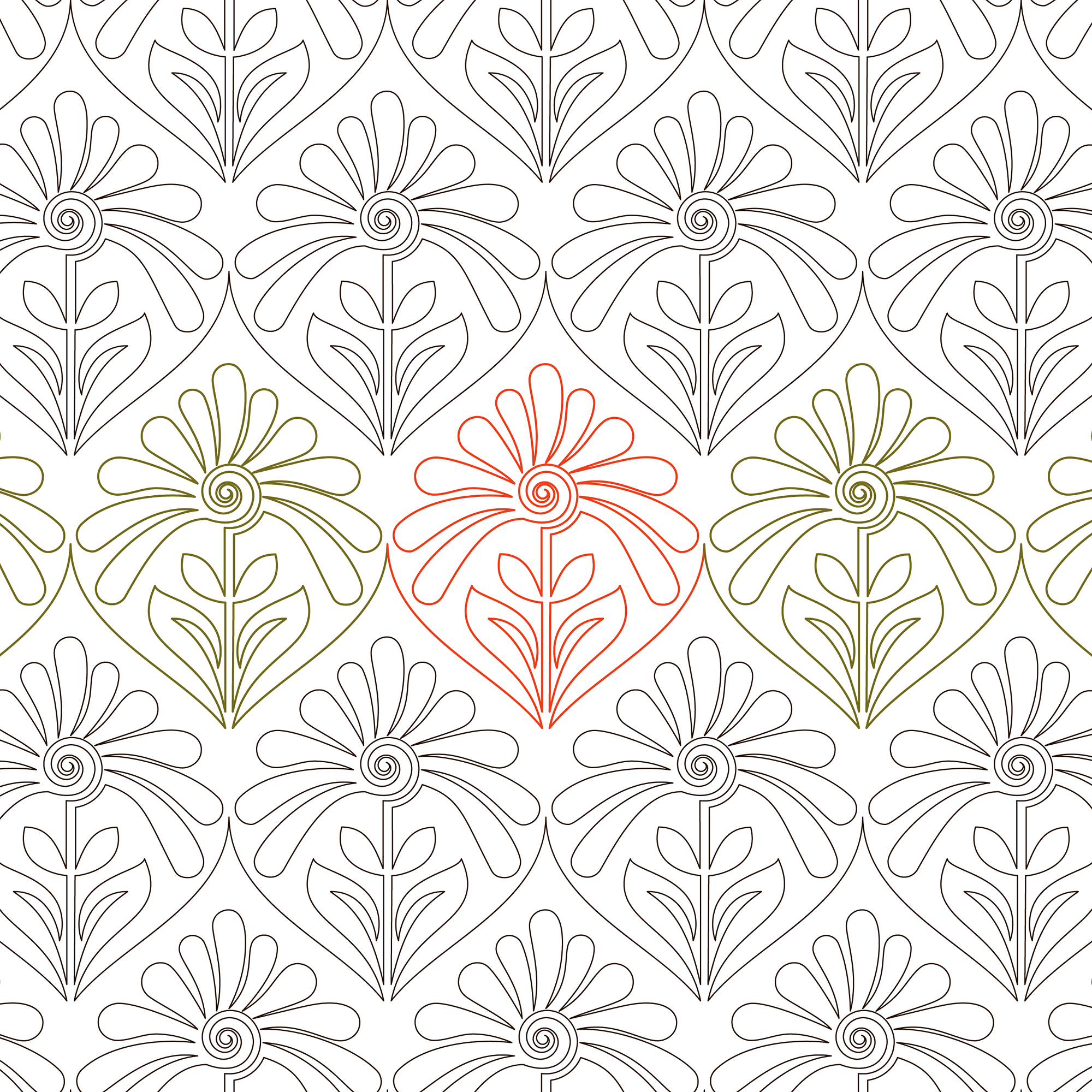 Feathered Flower Longarm Pantograph