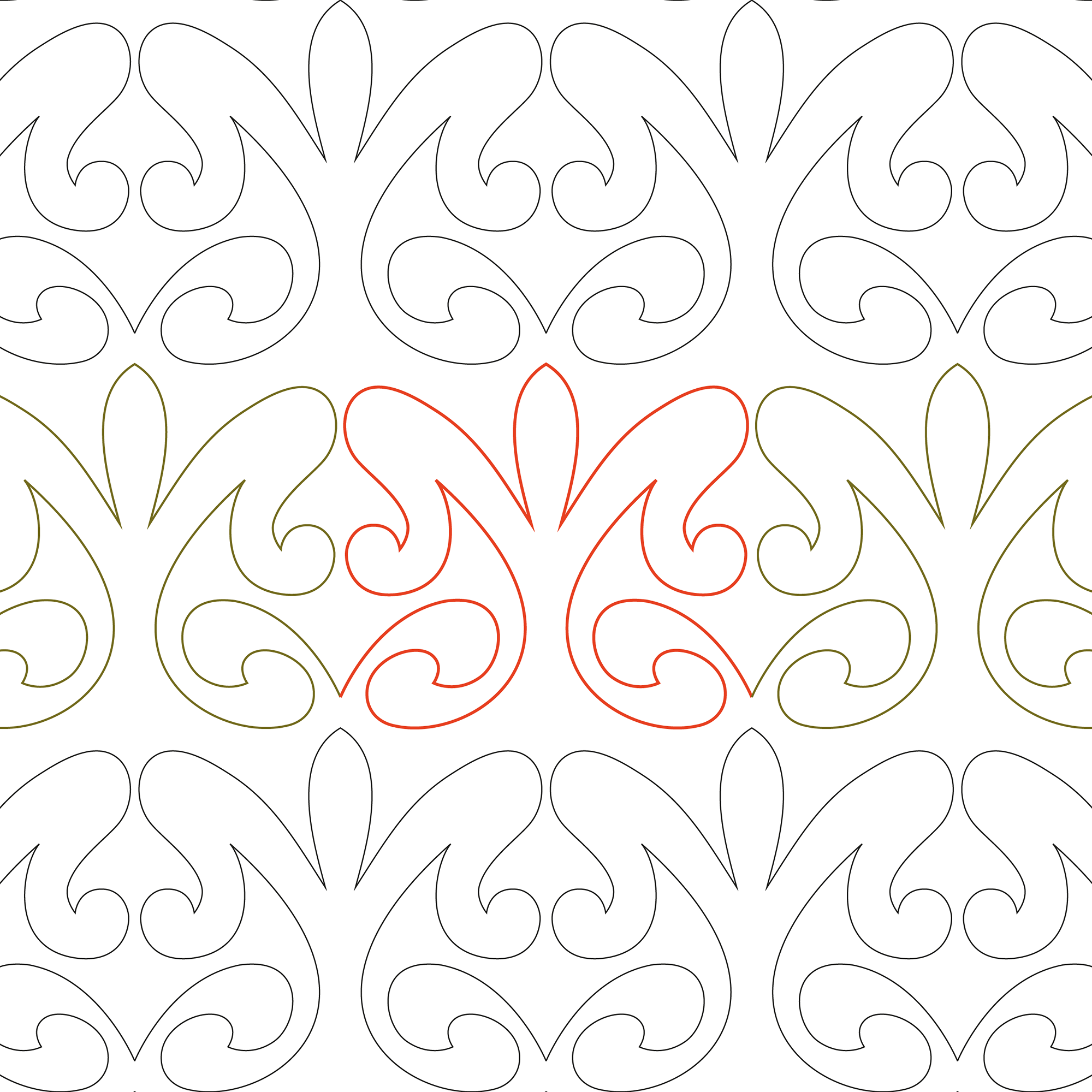 Floral Scroll Longarm Pantograph