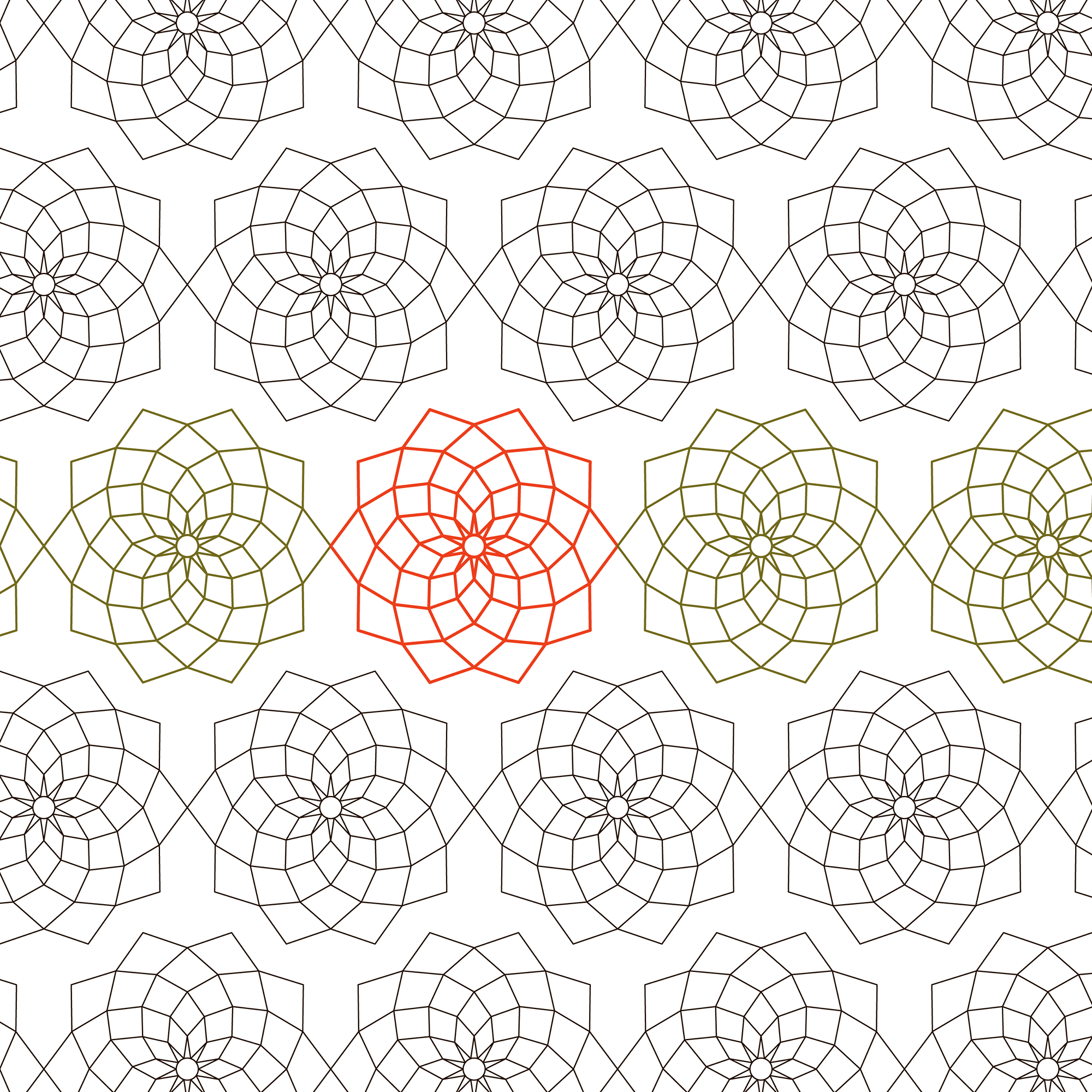 Geometric Dahlia Longarm Pantograph