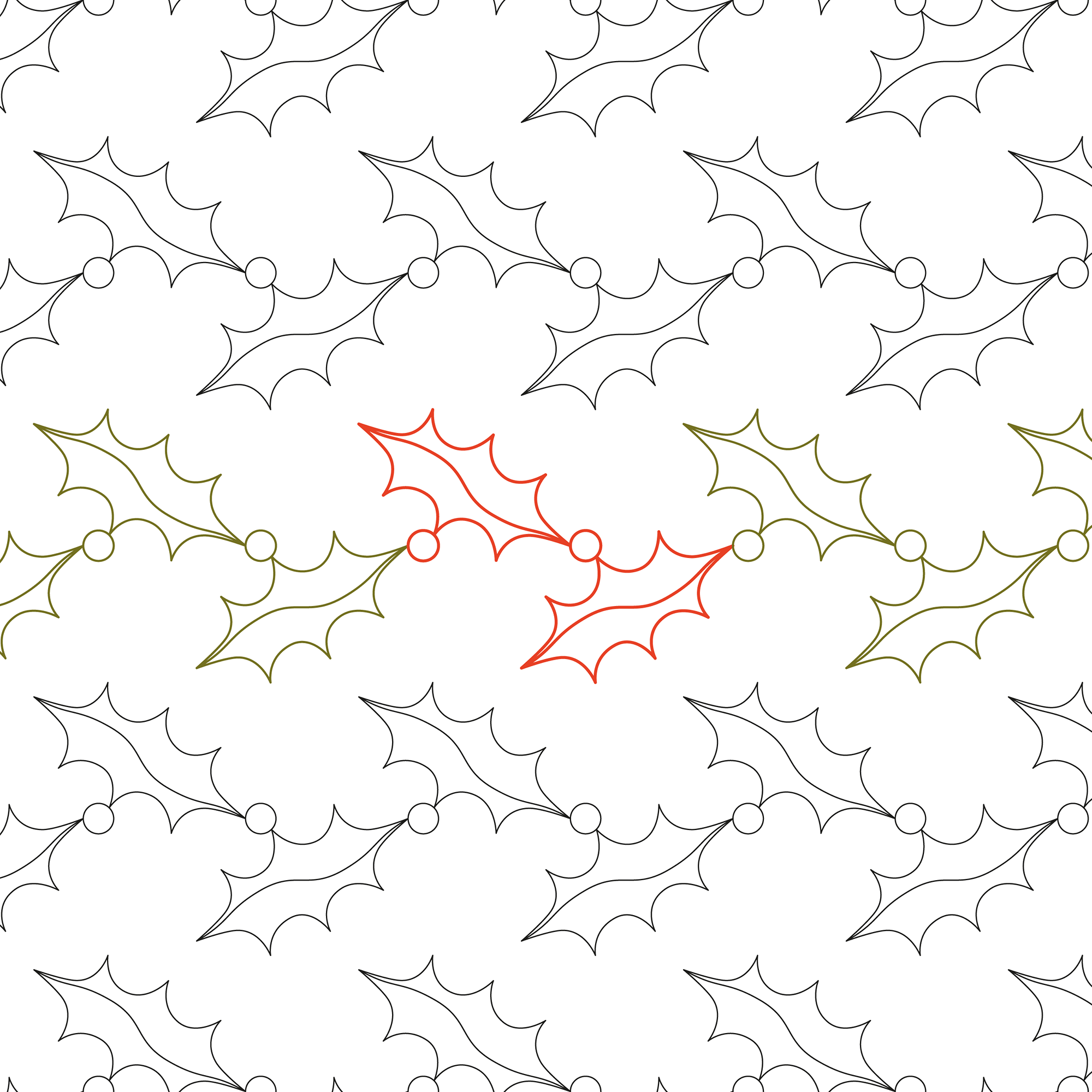Holly Berry Longarm Pantograph