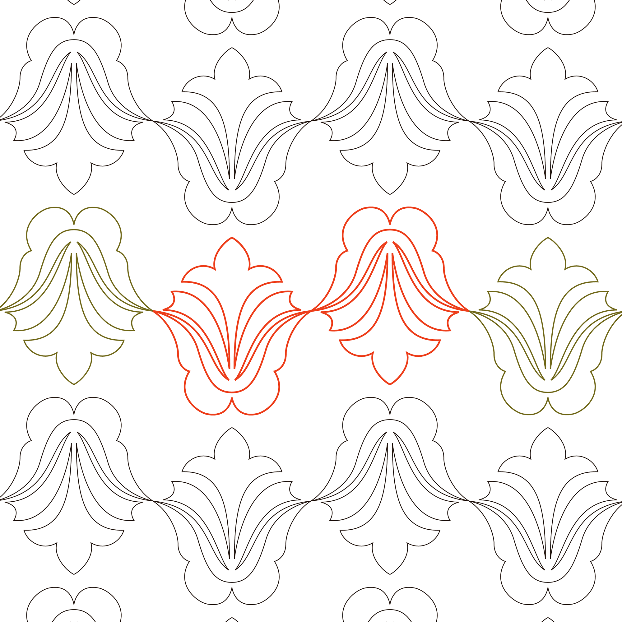 Iris Flowers Longarm Pantograph