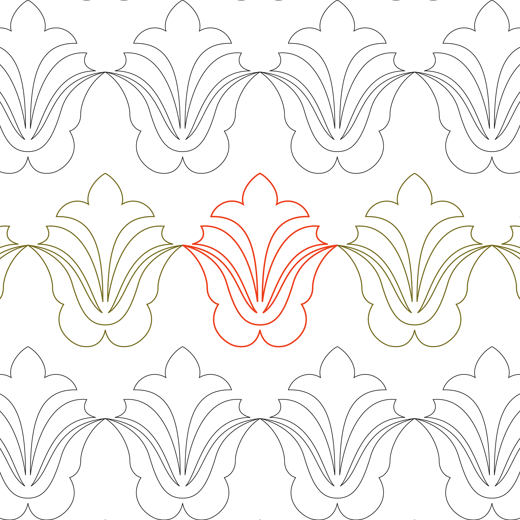 Iris Border Longarm Pantograph