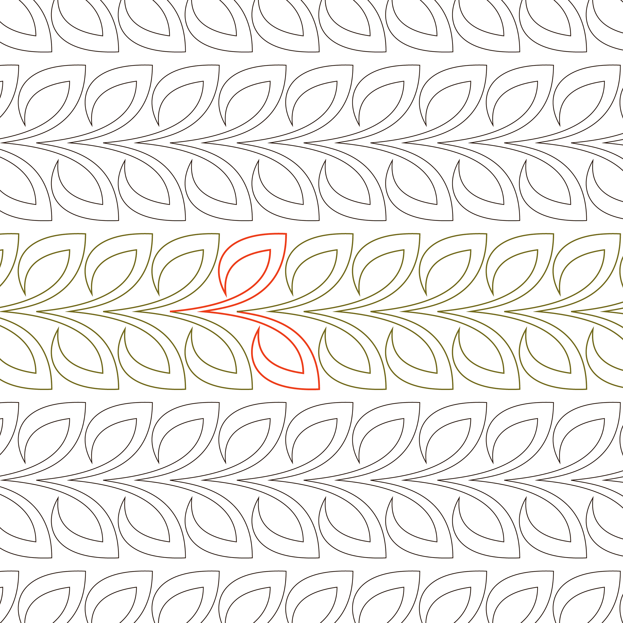 Leafy Feather Longarm Pantograph