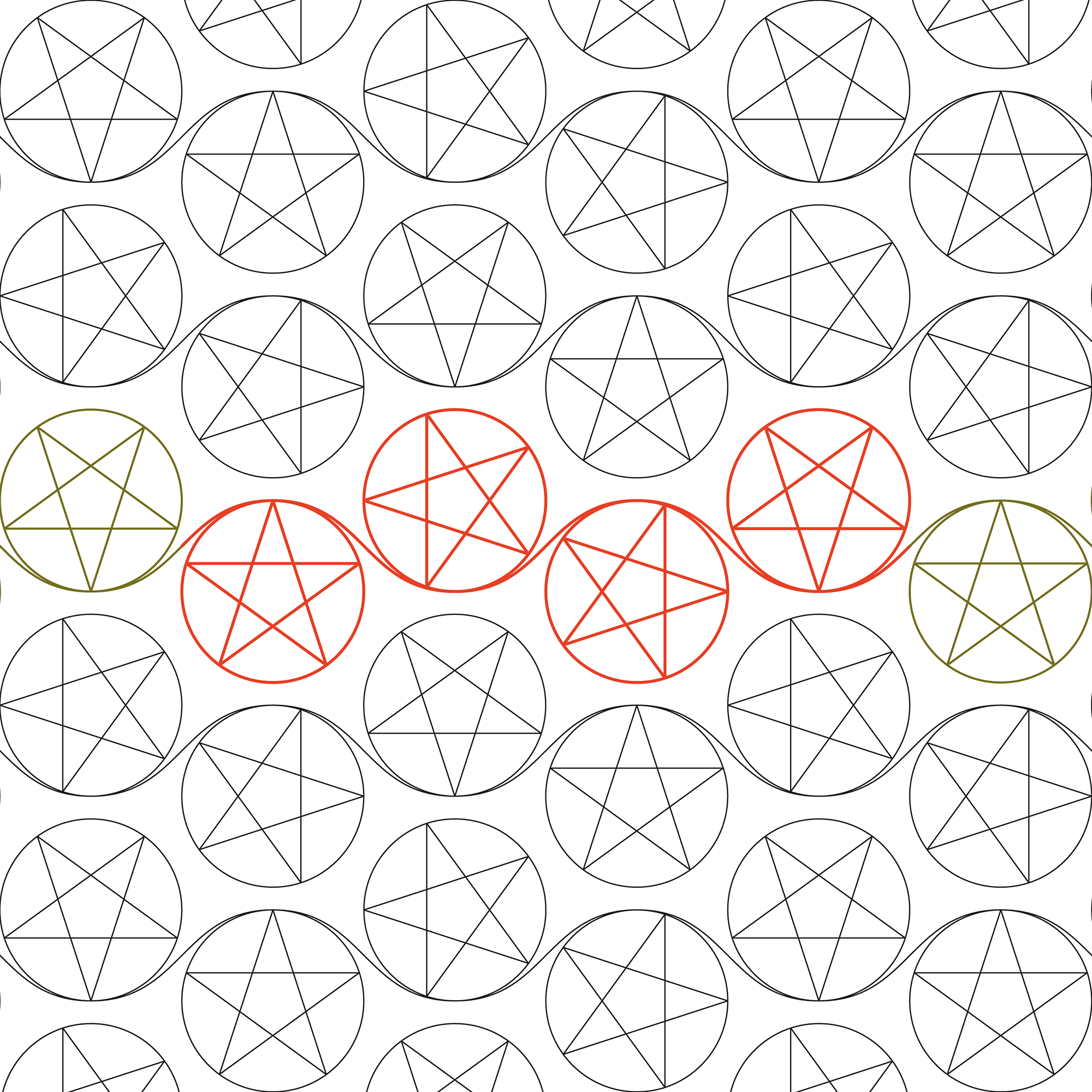 Pentagram Star Circle Longarm Pantograph