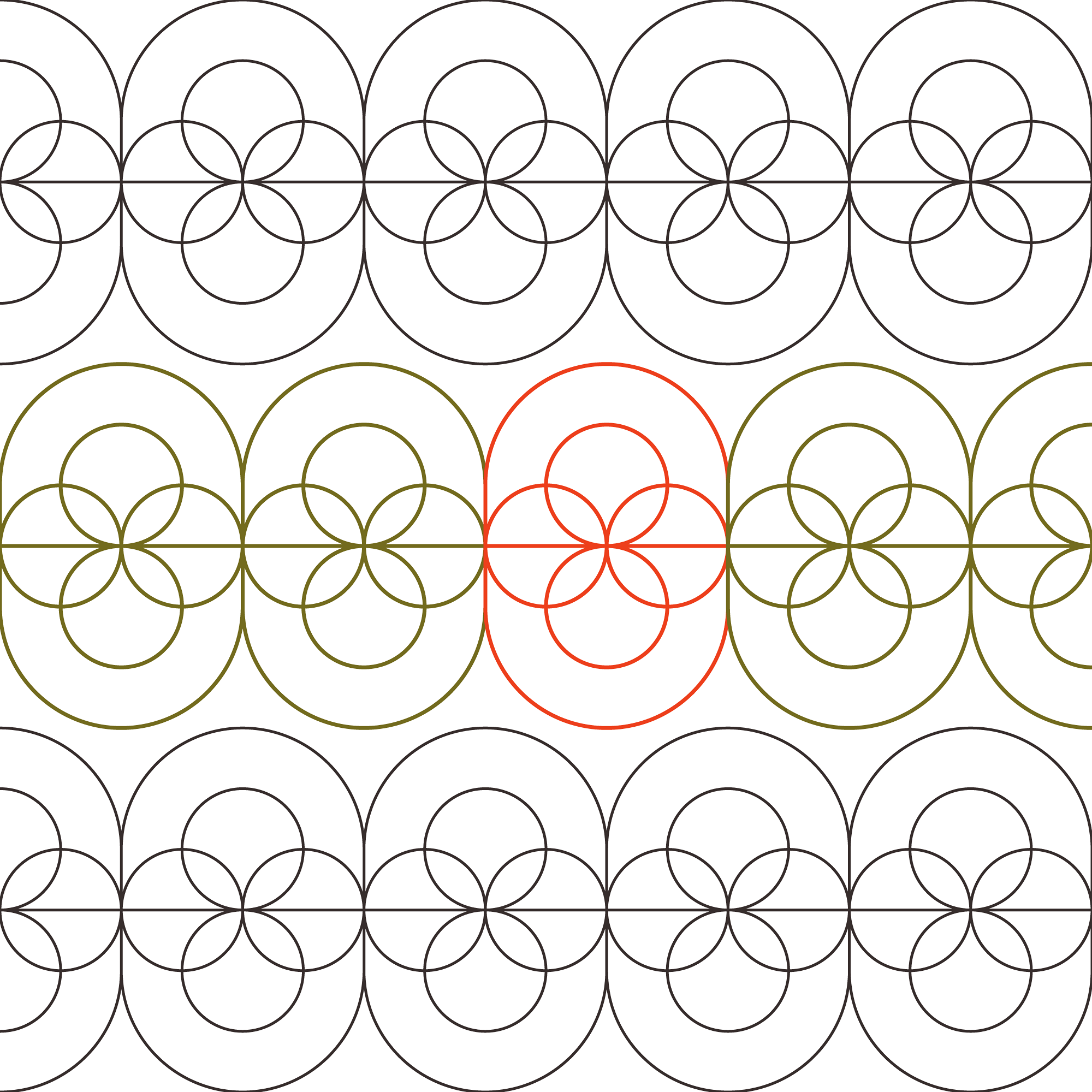 Retro Circles Longarm Pantograph