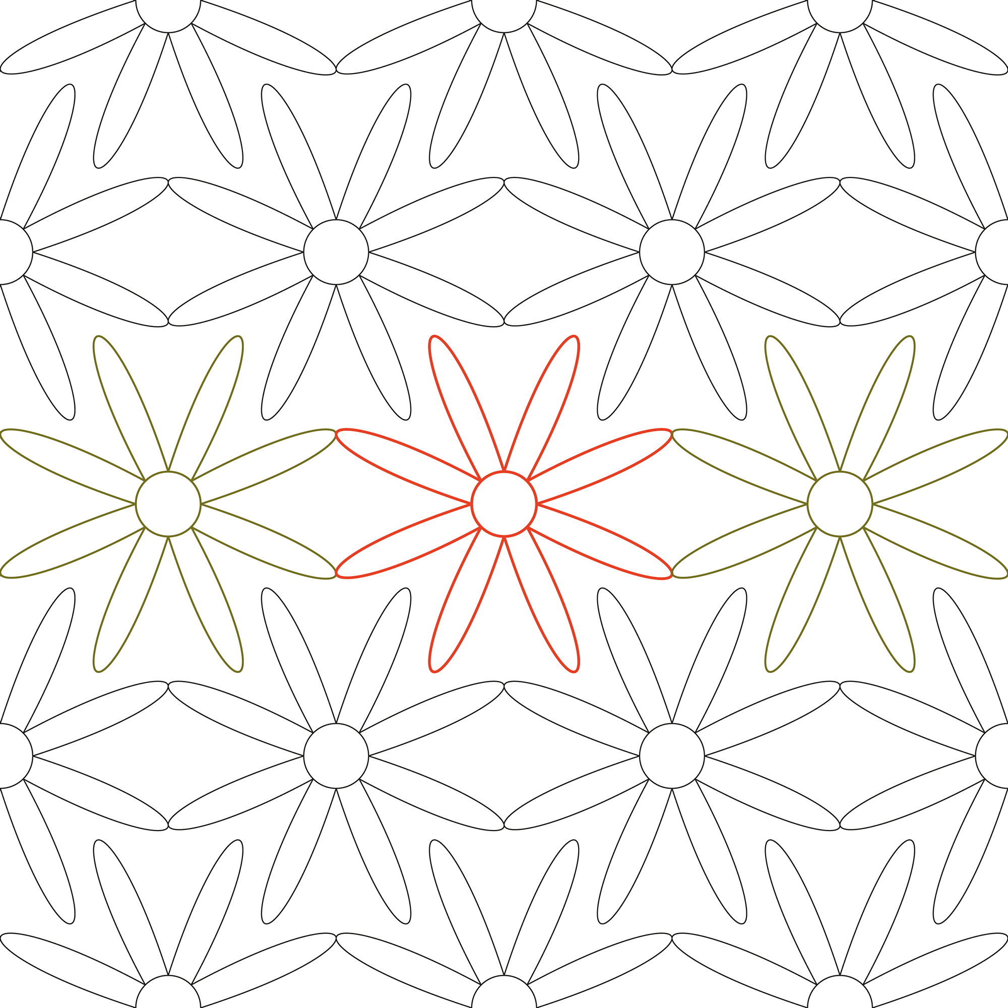 Retro Flower Longarm Pantograph