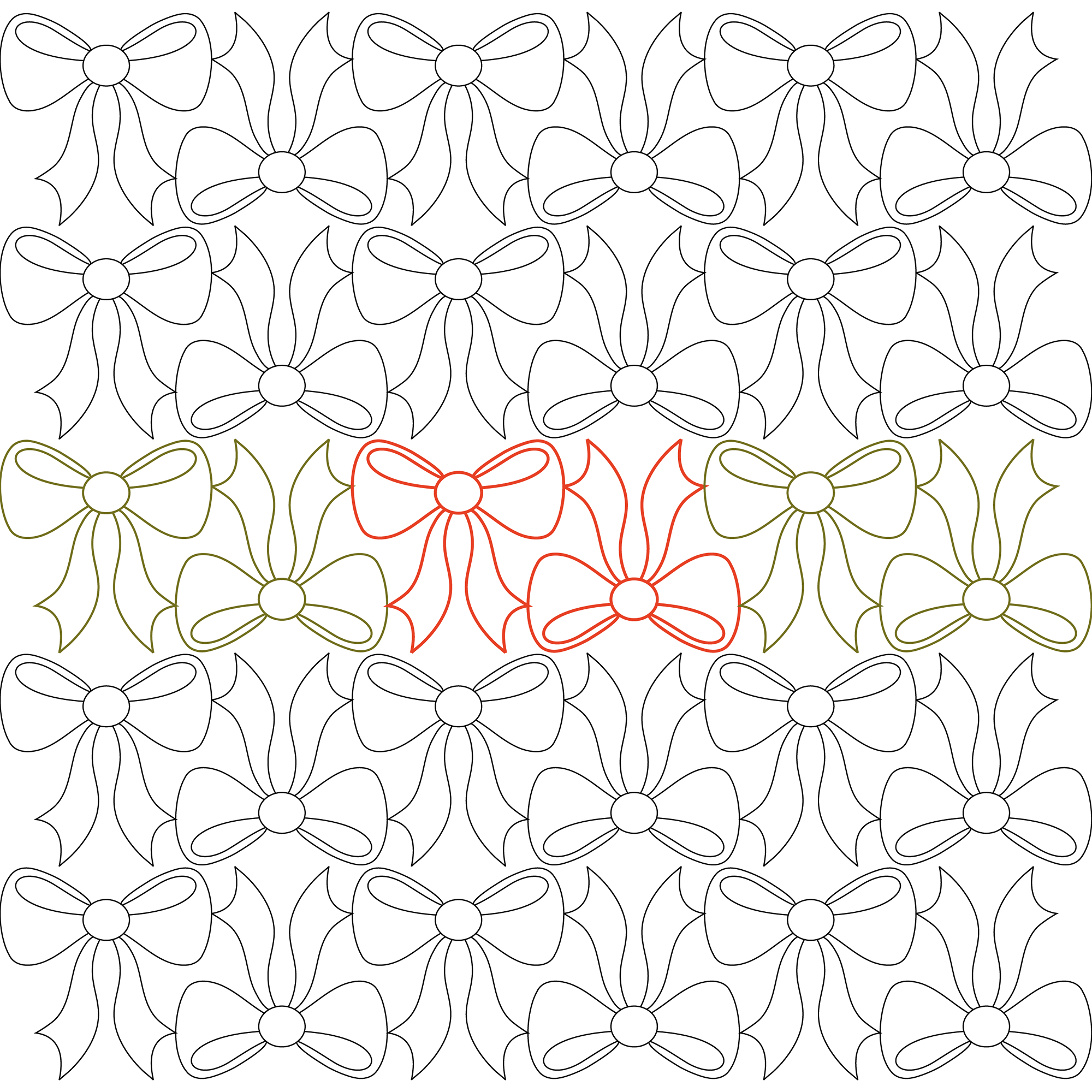 Ribbon Bows Longarm Pantograph