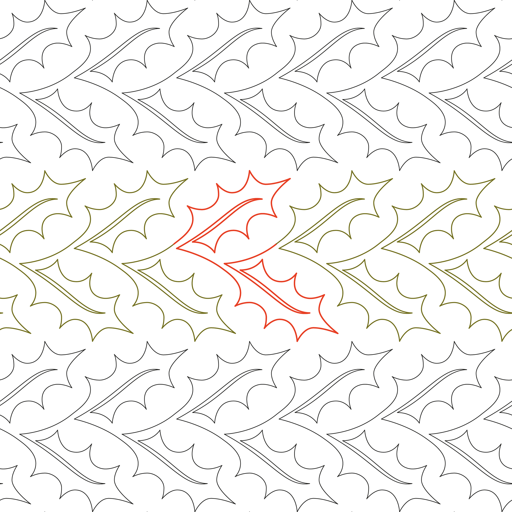 Simple Holly Leaf Longarm Pantograph