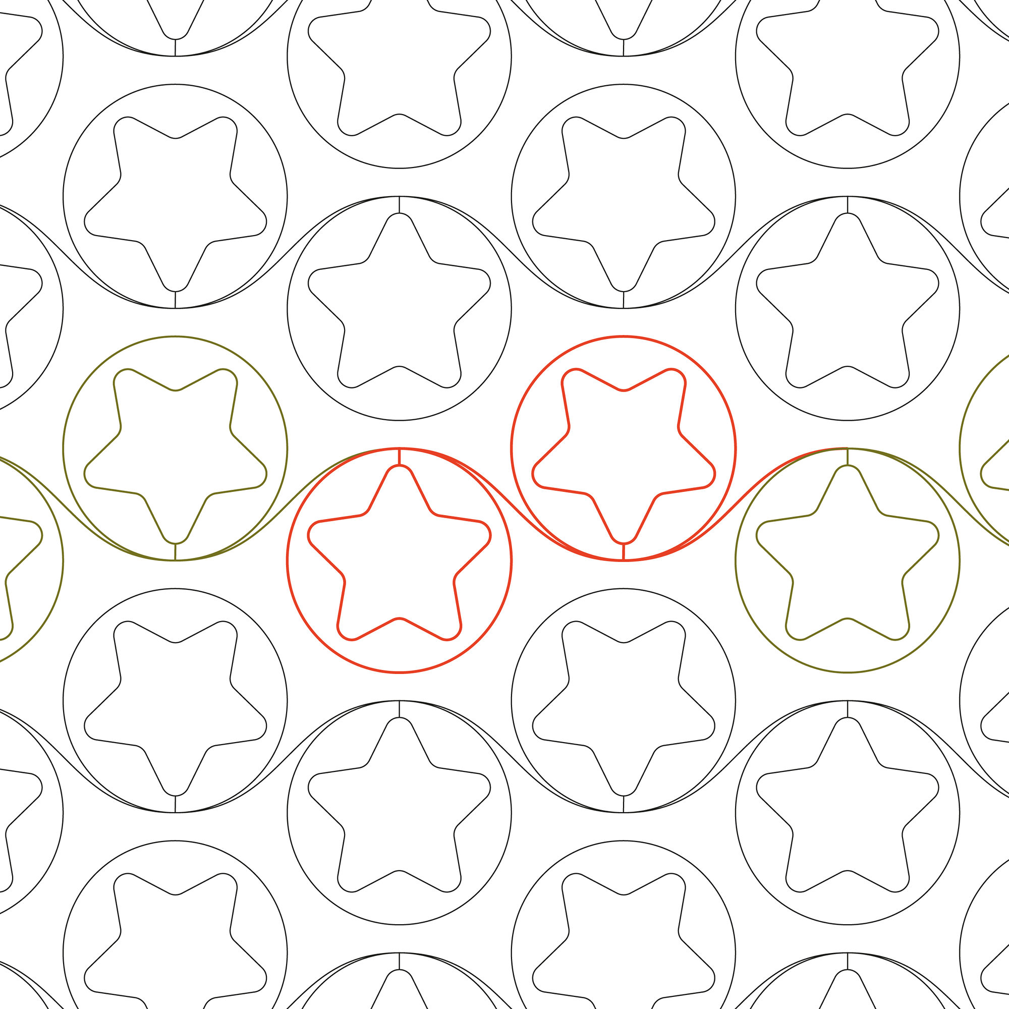 Star Cookie Cutter Longarm Pantograph