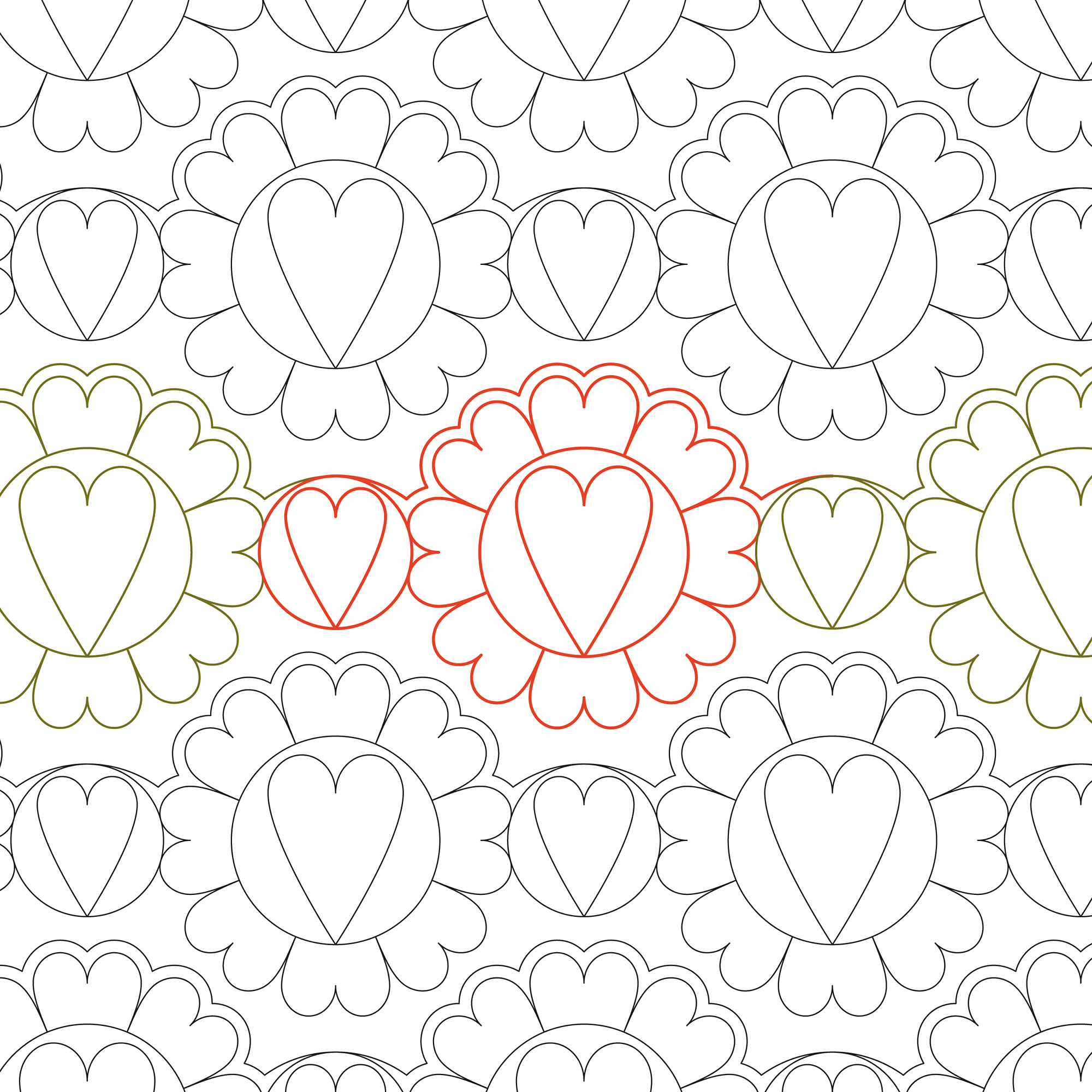 Valentine Shortcake Longarm Pantograph