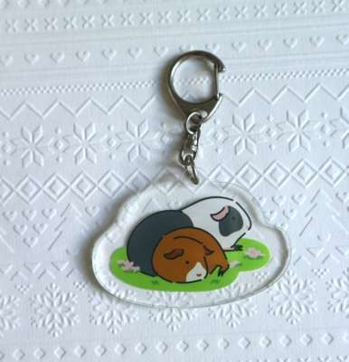 Come Sit With Me Guinea Pig Key Ring