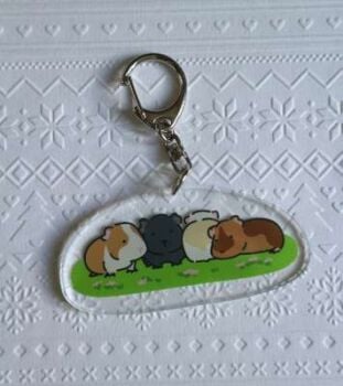 Mini Pigs Guinea Pig Key Ring