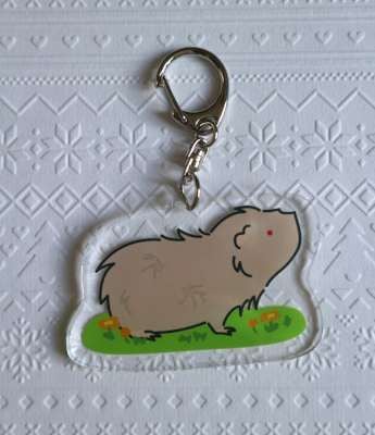 Abyssinian Guinea Pig Key Ring