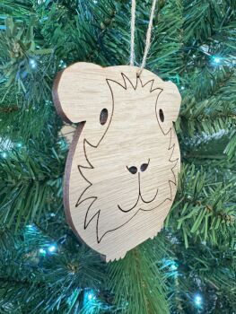 Chaney - 3D Laser Cut & Engraved MDF Guinea Pig Ornament