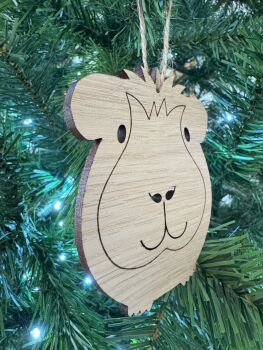 Sylvie - 3D Laser Cut & Engraved MDF Guinea Pig Ornament