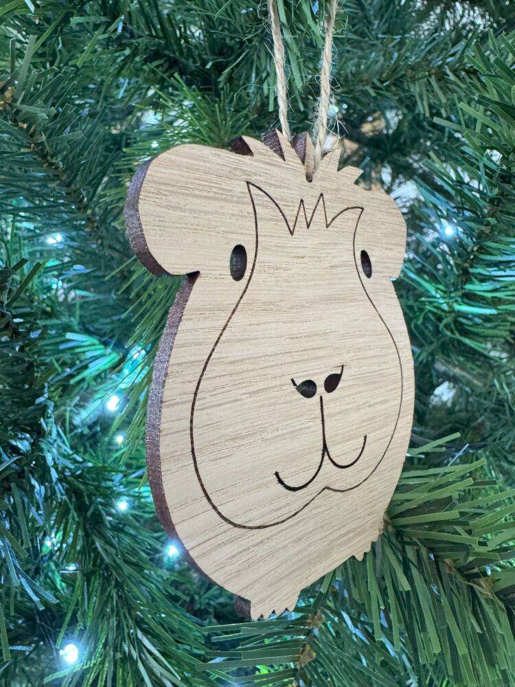 3D Mirror Acrylic Snowflake Engraved Piggy Ornament