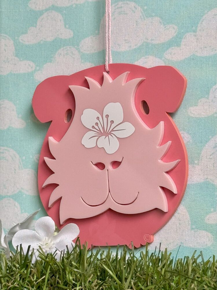B2 - Blossom - 3D Laser Cut Guinea Pig Ornament