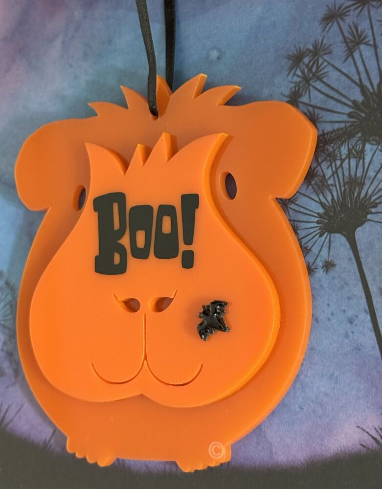 L1 - Pumpkin Spice - 3D Laser Cut Guinea Pig Halloween Ornament