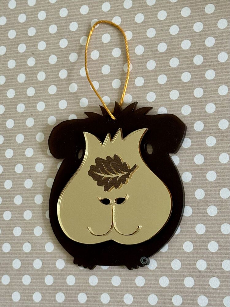 D1 - Amber - 3D Laser Cut Guinea Pig Autumn Ornament