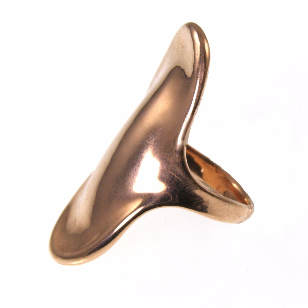 Sculpted rose gold armour ring