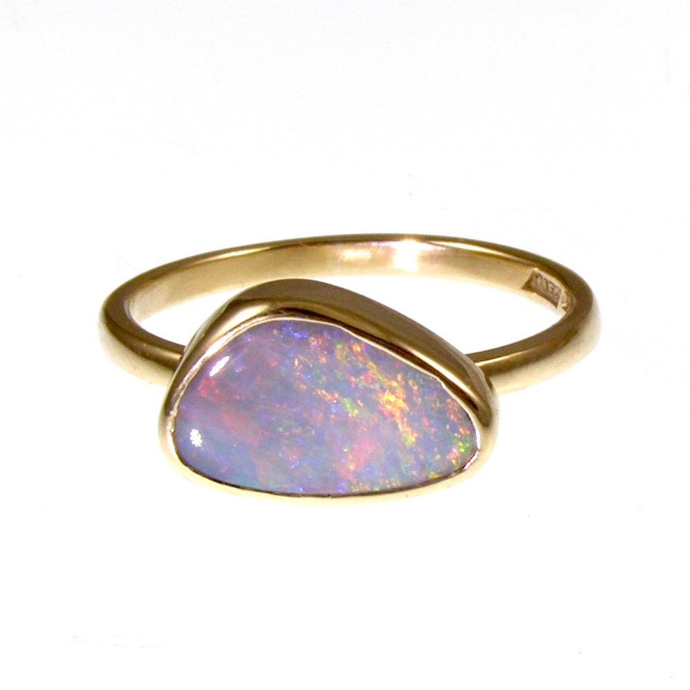 freeform white opal ring