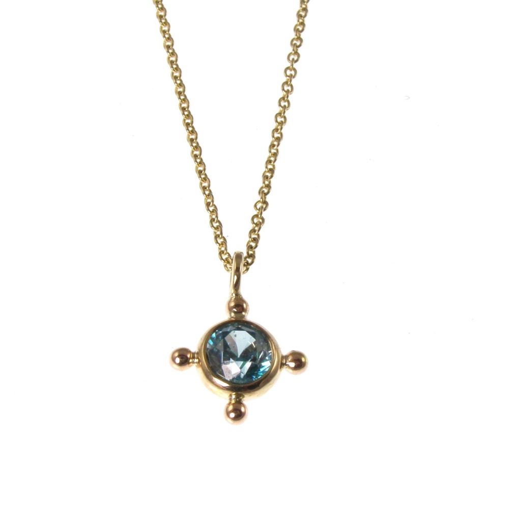 Blue zircon necklace