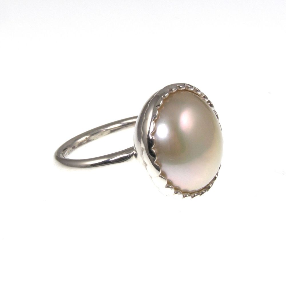 White Pearl Dress Ring