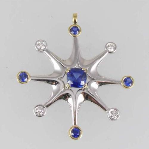 sapphire and diamond pendant