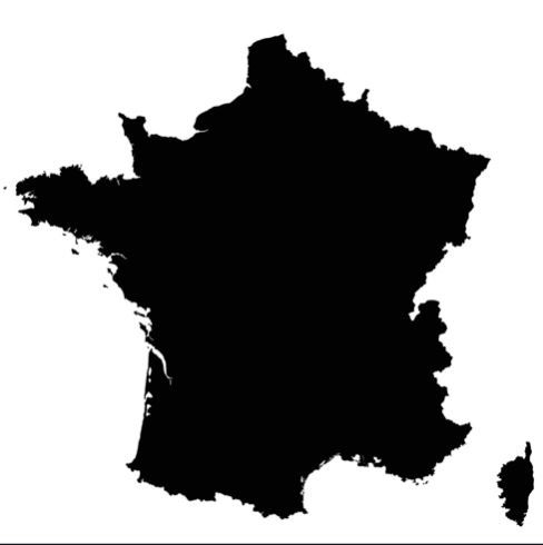 Map of France Sillouette