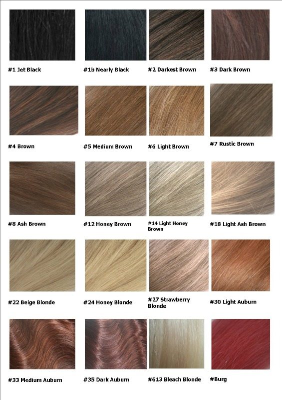 Way Hair Extensions Color Chart