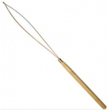 Wooden thread needle for micro loop hair extensions x 1