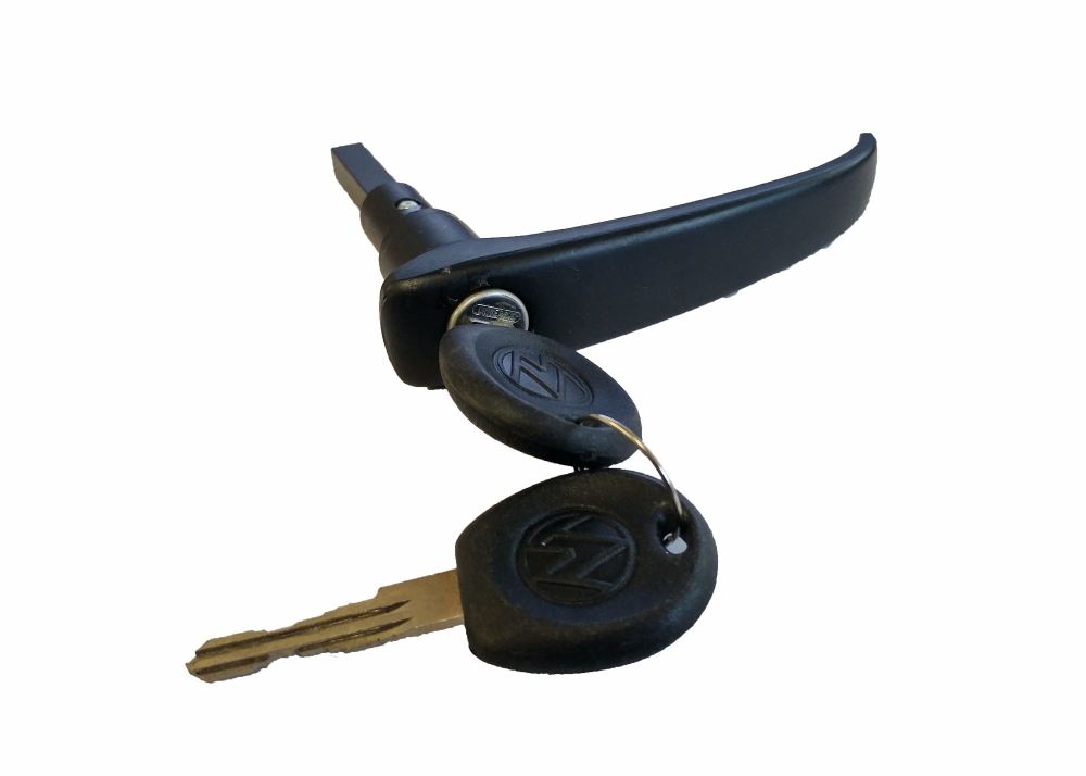 Cargo door handle with 2 keys, Black.  211-841-631C