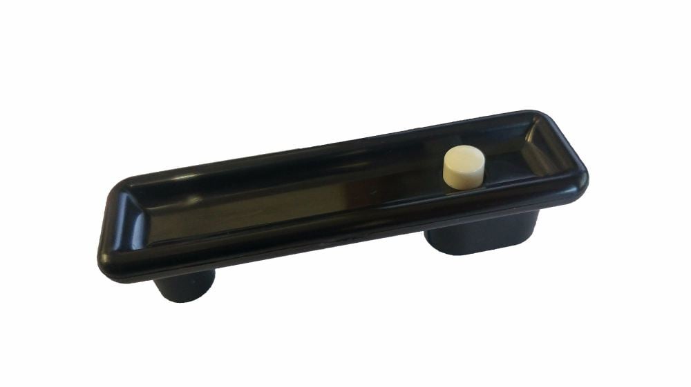 Cupboard Door Handle, Black with White Button.  231-707-965W