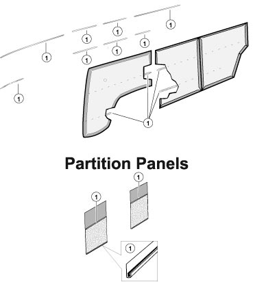 Door Panel Trim Kit, Fits Walk-Thru Mar '61 - Mar '63. 221-853-002A