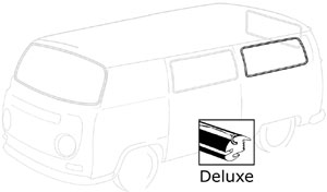Deluxe Rear Side Window Seal, 68-79. Fits Bus Without Side Vent Window. 244-845-341B